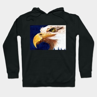 Eagle Watercolor Portrait Hoodie